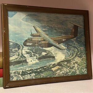 Vintage Army Aircraft Wall Decor